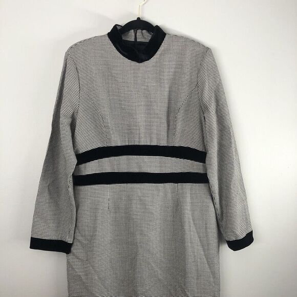 Misty Lane Womens Size 12 USA Union Made Houndstooth Maxi Dress Holiday Vintage - Picture 2 of 12